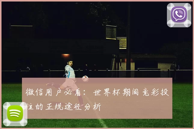 微信用户必看:世界杯期间竞彩投注的正规途径分析